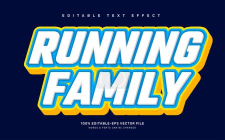 Running family editable text effect template