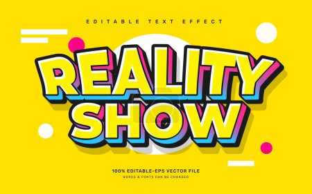 Illustration for Reality show editable text effect template - Royalty Free Image