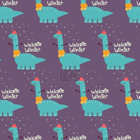 Photo for Cute dinosaur Seamless pattern. for fabric, print, textile and wallpaper - Royalty Free Image