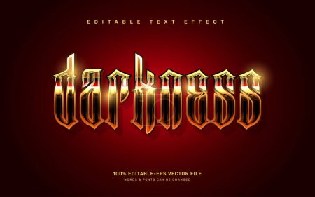 Illustration for Gold Darkness editable text effect template - Royalty Free Image