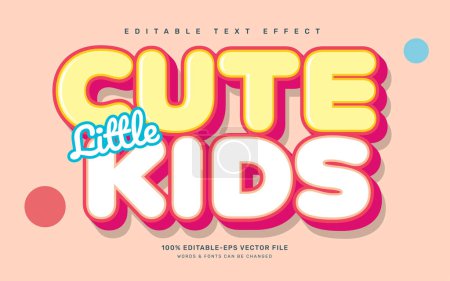Cute little kids editable text effect template
