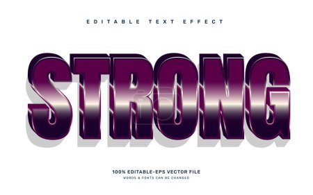 Illustration for Strong editable text effect template - Royalty Free Image
