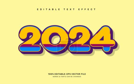 New year 2024 editable text effect template