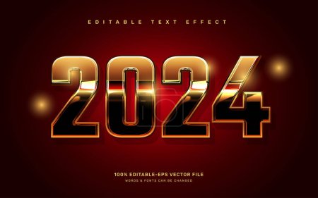 Ilustración de Año nuevo 2024 plantilla de efecto de texto editable - Imagen libre de derechos
