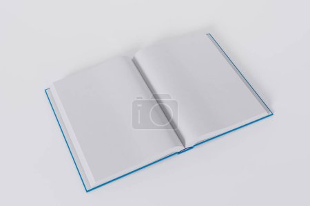 Téléchargez les photos : Livres bleus ouverts isolés sur fond blanc avec espace de copie - en image libre de droit