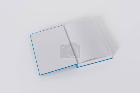 Téléchargez les photos : Livres bleus ouverts isolés sur fond blanc avec espace de copie - en image libre de droit