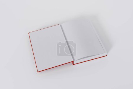 Téléchargez les photos : Livres rouges ouverts isolés sur fond blanc avec espace de copie - en image libre de droit