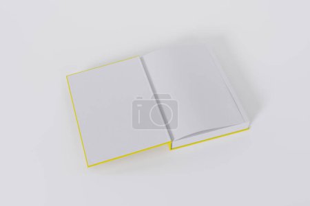 Téléchargez les photos : Livres jaunes ouverts isolés sur fond blanc avec espace de copie - en image libre de droit
