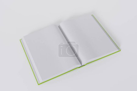 Téléchargez les photos : Livres verts ouverts isolés sur fond blanc avec espace de copie - en image libre de droit