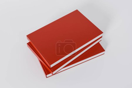 Photo for Close up notebooks on gray background - Royalty Free Image