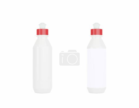 Téléchargez les photos : Bouteilles en plastique sur fond blanc - en image libre de droit