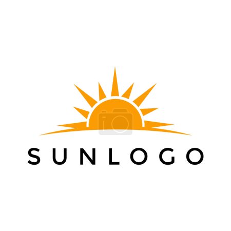 Téléchargez les illustrations : Modèle de conception de logo soleil simple - en licence libre de droit