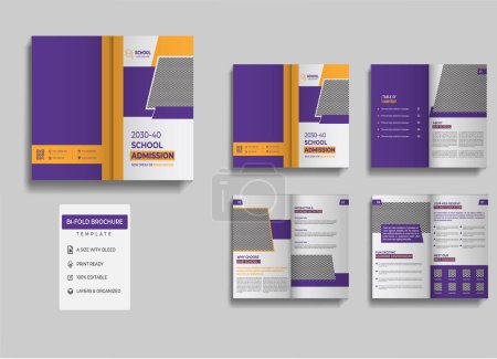 Téléchargez les illustrations : Modèle de conception de brochure d'admission en éducation - en licence libre de droit