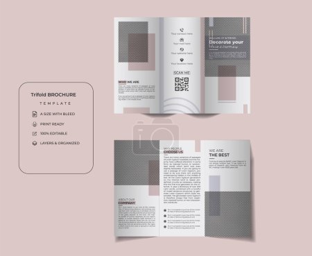 Téléchargez les illustrations : Modèle de conception de brochure triple intérieur - en licence libre de droit