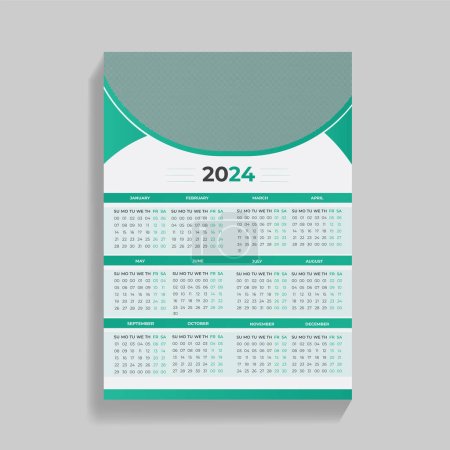 Illustration for Unique Calendar Design Template - Royalty Free Image