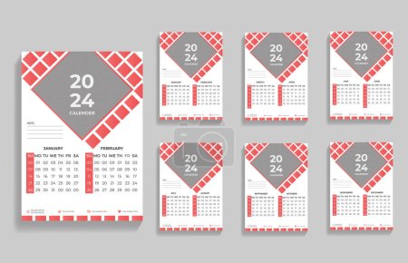 Ilustración de Plantilla de diseño de calendario único - Imagen libre de derechos