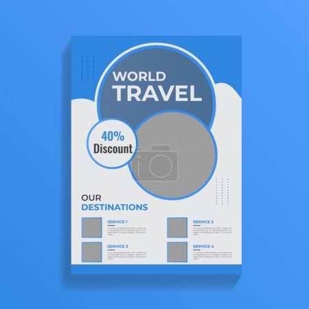 Ilustración de Plantilla de diseño de folleto de la Agencia Mundial de Viajes - Imagen libre de derechos