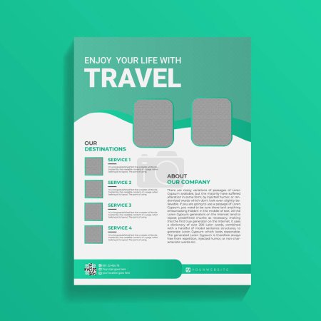 Illustration for World Travel Agency Flyer Design Template - Royalty Free Image