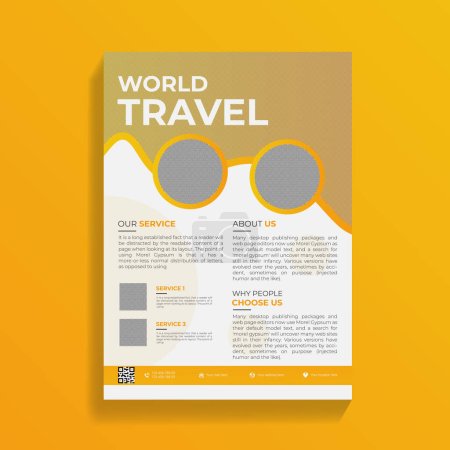 Téléchargez les illustrations : Modèle de conception de dépliant de l'Agence mondiale de voyages - en licence libre de droit