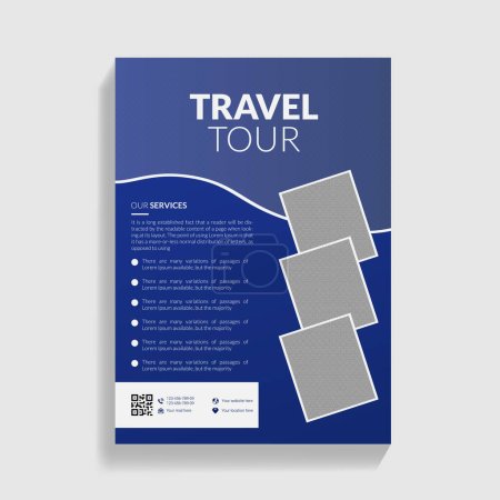 Téléchargez les illustrations : Modèle de conception de dépliant de l'Agence mondiale de voyages - en licence libre de droit
