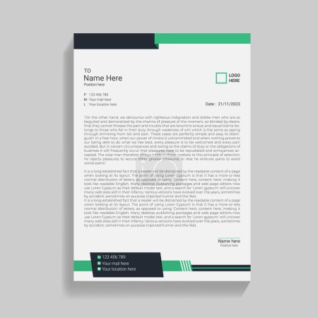 Illustration for Corporate Letterhead Design Template - Royalty Free Image