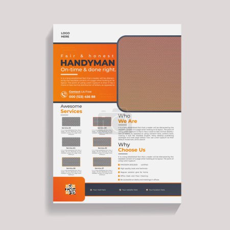 Illustration for Handyman Service Flyer Design - Royalty Free Image