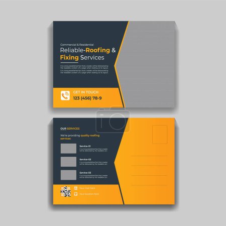 Illustration for Corporate Postcard Design Template - Royalty Free Image