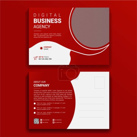 Illustration for Business Postcard Design Template - Royalty Free Image