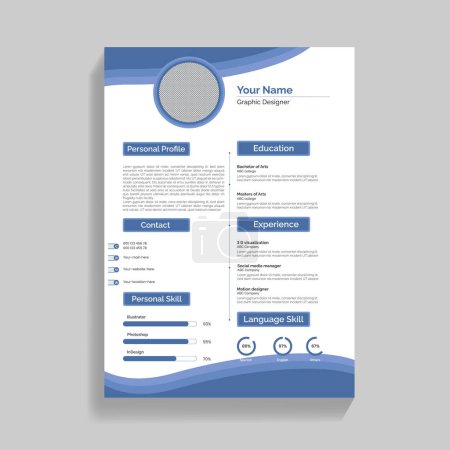 Illustration for Corporate Resume Design Template - Royalty Free Image
