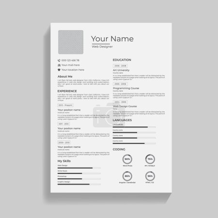 Illustration for Corporate Resume Design Template - Royalty Free Image