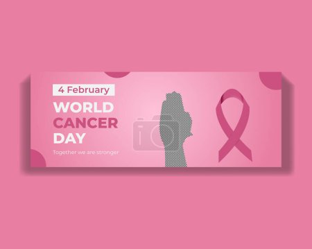 Illustration for Breast Cancer Social Media Cover Design Template - Royalty Free Image