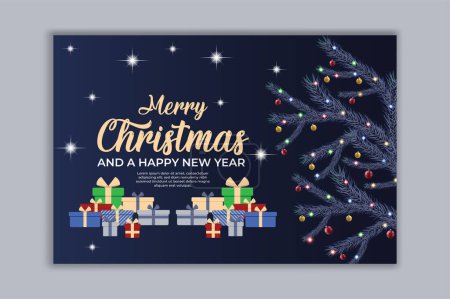 Illustration for Merry Christmas and Happy New Year card Greeting Card. Vector illustration - Royalty Free Image