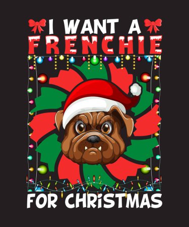 Illustration for Merry Christmas T-shirt Design - Royalty Free Image