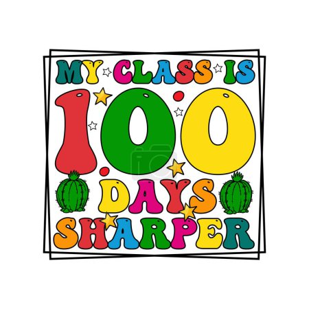 Photo for Retro 100 Days Of School T-shirt Design - Royalty Free Image