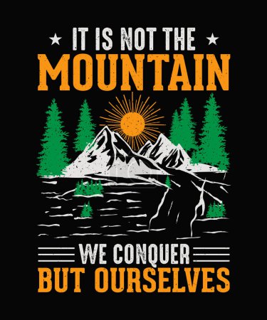 Illustration for Mountain Adventure T-shirt Design - Royalty Free Image