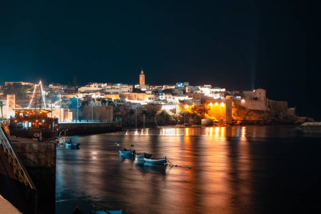 Photo for Harbour in Rabat at night time - Royalty Free Image
