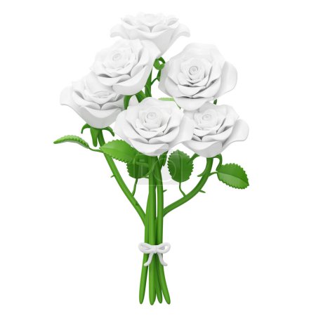 Foto de Ramo de rosas blancas Ilustración 3D - Imagen libre de derechos