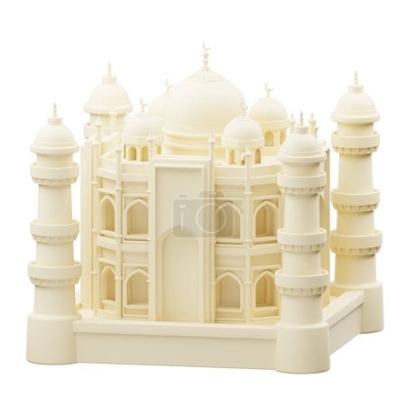 Taj Mahal India Landmark 3D Illustration