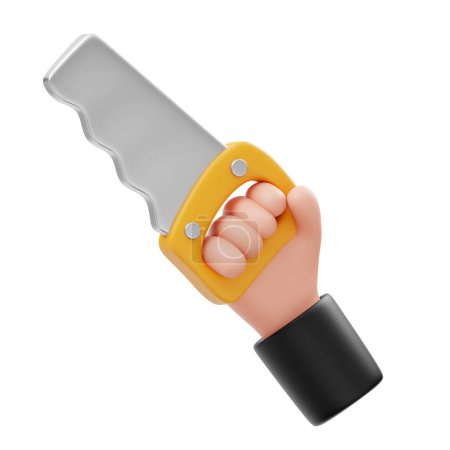Photo for 3D Illustration Hand Holding a Saw - Royalty Free Image