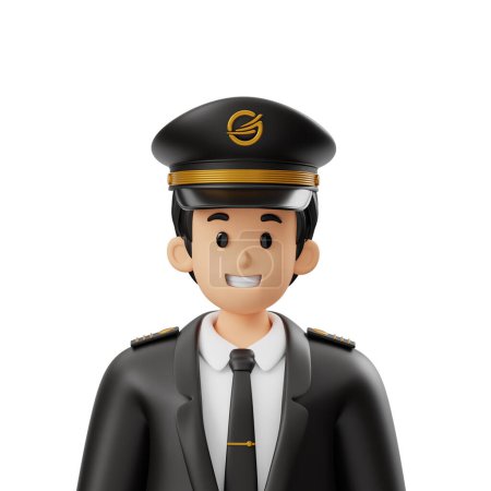 3D Character Train Driver Avatar