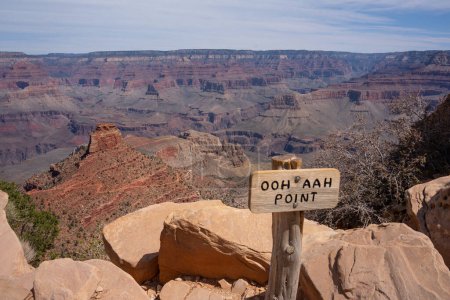 South Kaibab Trail zum Ooh Aah Point, Grand Canyon. Standpunkt. Arizona, Utah.