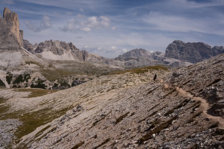 View of Dolomites mountains, Tre Cime di Lavaredo, Misurina, Italy, Europe.