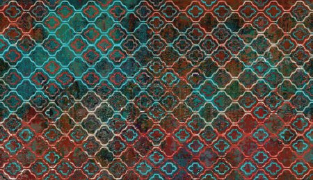 Téléchargez les photos : Tapis et tapis design textile avec motif répété texture grunge et affligé - en image libre de droit