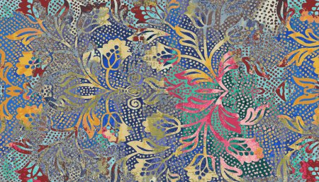 Foto de Diseño de estampado de alfombra y tela con grunge y patrón de repetición de textura angustiada - Imagen libre de derechos