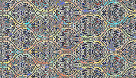 Photo for Carpet and Fabric print design with grunge and distressed texture repeat pattern - Royalty Free Image