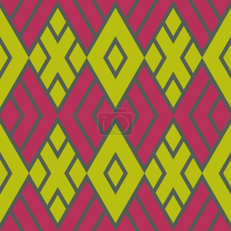 Ilustración de Zulú colorido y formas y elementos, patrón sin costuras, impresión de fondo - Imagen libre de derechos