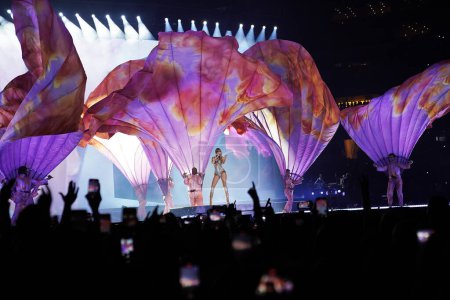 Foto de 31 de marzo de 2023, Arlington, Texas, Estados Unidos; la cantante y compositora estadounidense Taylor Swift actúa en su 'The Eras Tour' en el AT & T Stadium. el 31 de marzo de 2023 en Arlington, Texas, Estados Unidos. (Foto de Javier Vicencio / Eyepix Group) - Imagen libre de derechos