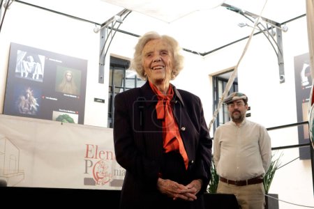 Photo for August 14, 2023, Mexico City, Mexico: The writer and journalist, Elena Poniatowska, winner of the Carlos Fuentes International Award for literary creation in the Spanish language, during the press conference at her foundation in Mexico City - Royalty Free Image
