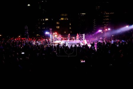 Photo for May 12, 2023, Mexico City, Mexico: Mexico City's Secretary of Culture presents a women's wrestling performance at the Revolution Monument in Mexico City - Royalty Free Image