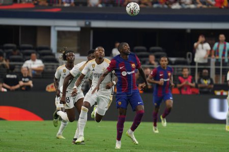 Photo for July 29, 2023, Arlington, Texas, United States: Barcelona's Ousmane Dembele in action during the Soccer Champions Tour game between Barcelona and Real Madrid played at AT&T Stadium - Royalty Free Image